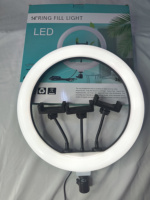 Ring Light dengan Tripod Stand 14 Inch LED Ringlight Kit dengan Penyangga Ponsel, Suhu Warna Dapat Diatur, Pencahayaan Lingkaran