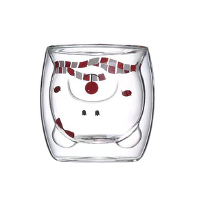 Fabricante de JM, vasos de vidrio con aislamiento de doble pared de animales de dibujos animados para niños de grado alimenticio, taza de café de oso bonito - Product Image 1