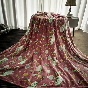Coperta luminosa Glow in The Dark coperta da tiro <span class=keywords><strong>per</strong></span> bambini, coperta carina luminosa Winthome con motivo a stella, regalo unico di compleanno - Product Image 4