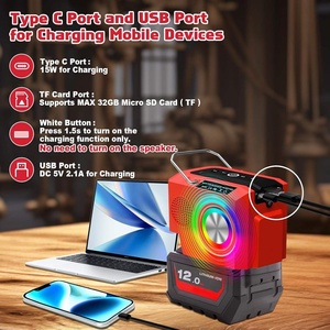 <span class=keywords><strong>Altavoz</strong></span> Bluetooth de 10 W Compatible con la Batería Milwaukees 18v M-18, <span class=keywords><strong>Altavoz</strong></span> Inalámbrico Pequeño y Portátil para Acampar, el Hogar y Fiestas - Product Image 4