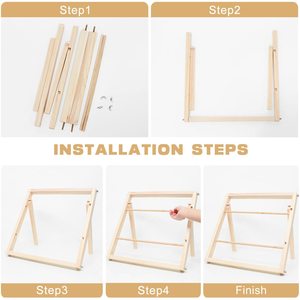 Wooden <b>Yarn</b> Rack 2 Tier Foldable Storage Holder For Craft <b>Yarn</b> <b>Ribbon</b> Organizing - Product Image 3
