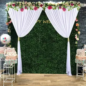 Tirai berlipat putih spandeks Rideau melar Eropa 2x3 m,3x4m untuk perlengkapan dekorasi dinding pernikahan lainnya