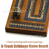 Jeu de société portable en bois Kribich Solitaire pour fêtes et compétitions parent-enfant, plateau de jeu en bois massif avec système de notation