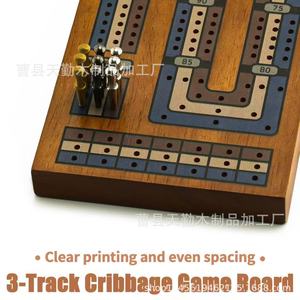 Jeu de société portable en bois Kribich Solitaire pour fêtes et compétitions parent-enfant, plateau de jeu en bois massif avec système de notation - Product Image 4
