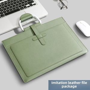 Business Executive PU Leather <b>A4</b> Document Holder Portable Waterproof Folders with Printed Logo <b>File</b> Bag Handle Storage Bag - Product Image 5