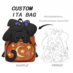 Sac à main gothique personnalisé haut de gamme, style Ita Bag, noir, avec toile d'araignée et rivets crânes, pour un style alternatif - Product Image 6