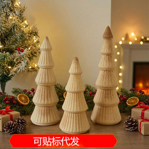 Ornement de Noël en bois en forme de triangle, style rustique lumineux, décoration suspendue pour le bureau ou l'artisanat de Noël - Product Image 5