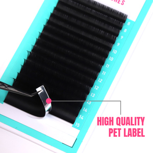 Extensions de <span class=keywords><strong>cils</strong></span> personnalisées avec logo, noir foncé, synthétiques PBT coréens, volume complet, faites à la main, sans cruauté, marque privée, courbure C CC L M - Product Image 6