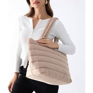 Factory Price Best Quality Fashion Winter Handbags Ladies Down <b>Bags</b> Shopping Handbag Customize Large Capacity Storage <b>Tote</b> <b>Bag</b> - Product Image 3