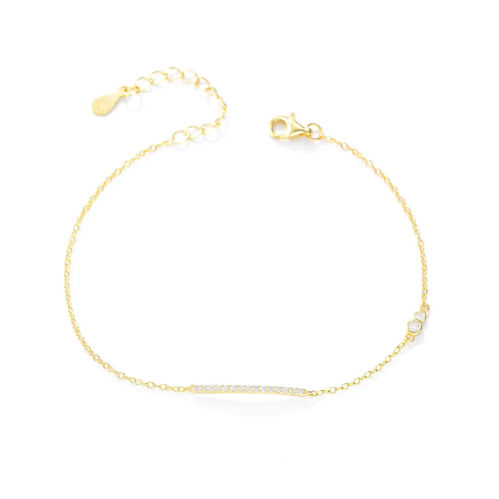 luxury jewelry 925 silver smile face bracelet gold plated silver heart charm bracelet