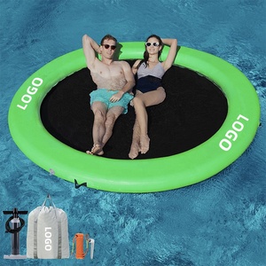 8FT <strong>Inflatable</strong> Water Hammock <strong>Floating</strong> Dock <strong>Round</strong> <strong>Floating</strong> Ring for Multiple People - Product Image 1
