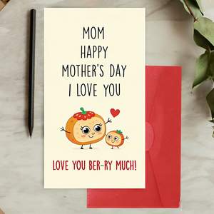 สุขสันต์วันแม่ การ์ดอวยพรแบบมีมสร้างสรรค์พร้อมคำอวยพรแบบโฮโมโฟนิก แสดงความขอบคุณ อบอุ่นใจในวันแม่ สำหรับพ่อแม่และลูกๆ - Product Image 3