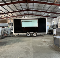 Remorque alimentaire ultra-légère de 4 m avec double essieu tandem et châssis en aluminium, chariot mobile compact pour les zones piétonnes urbaines