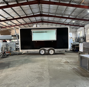 <span class=keywords><strong>Remolque</strong></span> de Comida Ultraligero de 4m con Eje Tándem Doble y Estructura de Aluminio, Carrito Móvil Compacto <span class=keywords><strong>para</strong></span> Zonas Peatonales del Centro de la Ciudad - Product Image 2