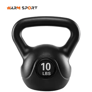 Attrezzatura per il Fitness domestico di alta qualità 2 4 6 8 10 12 KG Kettlebell in cemento di plastica riempito di sabbia nera