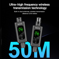 XTUGA WX70 Système de Microphones Professionnel Sans Fil 2.4G, Adaptateur Émetteur XLR, Récepteur Filaire et Sans Fil, Micros Professionnels