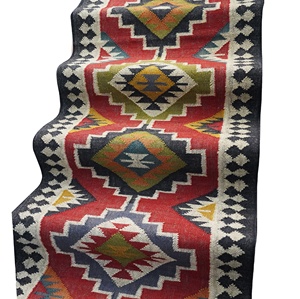 Tapis de couloir en laine et jute Kilim vintage indien pour salon, tapis Dhurrie décoratif vintage tissé à la main, tissé sur métier à tisser manuel - Product Image 2