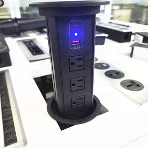 Prise de courant motorisée verticale escamotable 100 mm pour système de maison intelligente, avec USB-C PD 20W et charge rapide sans fil multiple - Product Image 4