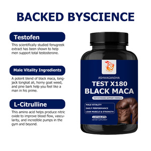 OEM ODM Test X180 Comprimés de Maca Noire avec Extrait de Maca Noire et Extrait d'Herbe Cornée de Chèvre, Comprimé Alimentaire pour le Soutien de la Force Musculaire Maigre - Product Image 2