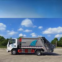 Camion compacteur de déchets ISUZU Blue Dongfeng 8m³ 1000kg Extensions 2800/3300 L Résidentiel Rotatif pour eau chaude et gouttières