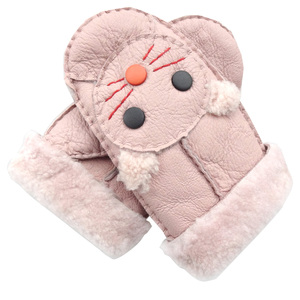 Hermoso diseño súper suave cálido de <span class=keywords><strong>piel</strong></span> de oveja guantes niños guantes de invierno - Product Image 6
