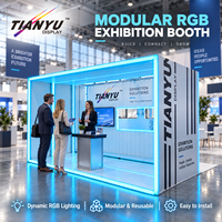 Stand d'exposition modulaire LED personnalisé - Cadre en aluminium, présentoir lumineux pour salon professionnel