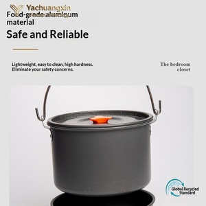 Outdoor <b>Backpacking</b> Nonstick Aluminum Cookware Set with <b>Mini</b> Gas Stove Fork-Spoon 1-2L Capacity for Hiking Camping & Picnics - Product Image 5
