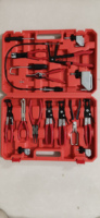 MEDSEN Kit de 17 pinces universelles métriques pour colliers de serrage de tuyaux, outil de réparation et de démontage de conduites de carburant automobiles avec déclencheur réglable