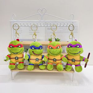 Figurine de tortue en peluche de 4 pouces, style dessin animé, transfrontalière, porte-clés pendentif, en Polyester et Coton PP, pour Claw - Product Image 1