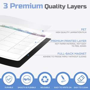 Calendrier magnétique effaçable à sec de qualité supérieure tableau blanc planificateurs mensuels/hebdomadaires/quotidiens matériau PET imprimé UV marque XT planification familiale - Product Image 3