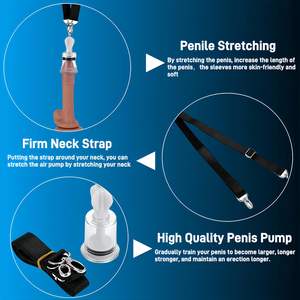 ชุดฝึกขยายขนาดอวัยวะเพศชาย 3 in 1 พร้อมปลอกซิลิโคน ปั๊ม และสายรัดคอและขา สำหรับเพิ่มขนาดและช่วยให้แข็งตัว - Product Image 2