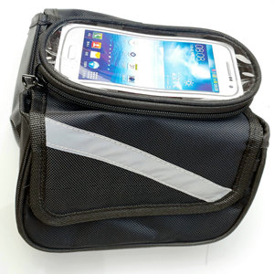 Touchscreen Saddle Bag For <b>Bicycle</b> Front <b>Frame</b> With Phone Pocket Red Blue Black Polyester Material - Product Image 4