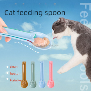 Cuchara de alimentación líquida de PP multifuncional <span class=keywords><strong>para</strong></span> mascotas, cuchara portátil <span class=keywords><strong>para</strong></span> aperitivos de gato, exprimidor de tiras <span class=keywords><strong>para</strong></span> gatos, suministros <span class=keywords><strong>para</strong></span> gatos - Product Image 2