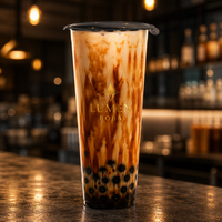 Gobelets en plastique transparent avec couvercles, impression personnalisée, vente en gros pour les boissons Boba