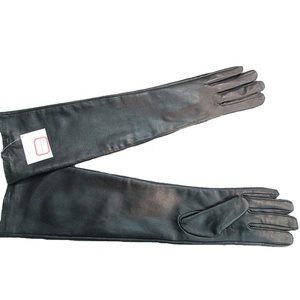 <span class=keywords><strong>Gants</strong></span> longs en cuir de mouton véritable pour femmes Fashion Wholesales en <span class=keywords><strong>marron</strong></span> rouge et noir Style uni pour les scènes en plein air - Product Image 5