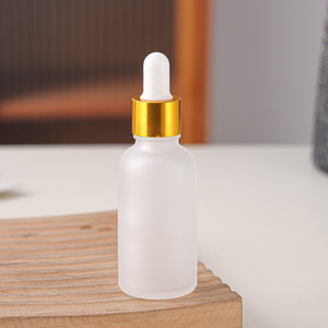 5ml 10ml 15ml 20ml <b>Mini</b> Amber Glass Drip <b>Bottle</b> with Matte Finish and Metal Collar Hair & Face Essential Oil Essence - Product Image 2
