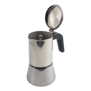 Cafetière à percolation en acier inoxydable, forme cylindrique, poignée ergonomique, design minimaliste, outil pour préparer le café, cafetière Moka - Product Image 5