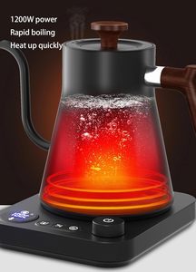 Bouilloire électrique intelligente numérique en acier inoxydable noir de 900 ml avec contrôle de la température et bec col de cygne pour café et thé - Product Image 3