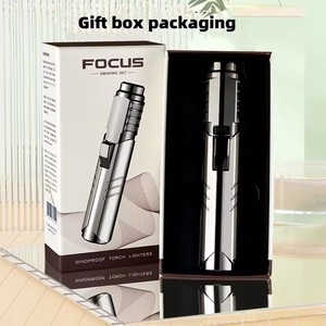 2023 Venta caliente portátil Pen Stick recargable encendedor de Gas butano barbacoa hornear al aire libre llama azul Jet antorcha encendedores personalizar - Product Image 4