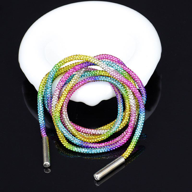 Diamond Shoelaces Rhinestone Ropes Trendy Personalized DIY in Stock Colorful Crystal Shiny Inlaid with Diamonds Shoe Accessories