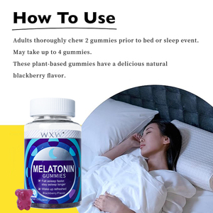 Gommes de mélatonine sans sucre Gommes de sommeil à la mélatonine Soutient la santé du cerveau Gummy de mélatonine Stock WXW - Product Image 6