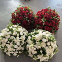 Boules de fleurs artificielles blanches en rose pour décoration de mariage, centre de table très vendu
