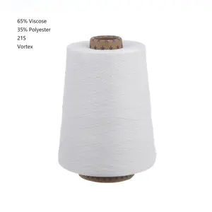 65% Viscose 35% Polyester pha trộn sợi rt6535 21S xoáy kéo sợi để Đan và dệt