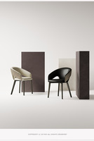 Chaise de salle à manger moderne en cuir PU, dossier ergonomique avec structure en acier inoxydable, design stable pour la maison, l'hôtel, le bar, le salon de beauté