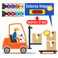 Étiquettes antichoc personnalisées – Autocollants de protection durables pour marchandises à code-barres – Matériau amortissant – Commande minimum de 100 pièces – Protection du transport