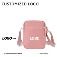 Sac bandoulière messager personnalisé avec logo, sacoche de téléphone portable en tissu Oxford, sac de poitrine décontracté léger pour femme, vente en gros