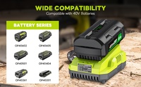 Victpower 40V 6Ah LiFePO4 Paket Baterai Lithium-Ion dengan Pengisi Daya Cepat 5A 2-Paket untuk Alat Listrik RYOBI 800-Cycle