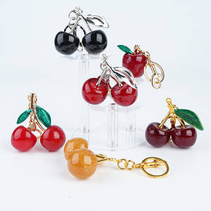 Exquisito llavero <span class=keywords><strong>de</strong></span> cereza <span class=keywords><strong>de</strong></span> cristal 3D encanto colgante llavero lindo llavero <span class=keywords><strong>de</strong></span> aleación <span class=keywords><strong>de</strong></span> Zinc <span class=keywords><strong>bolsas</strong></span> accesorio - Product Image 4