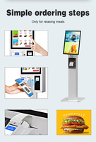 15.6 "Kiosque debout au sol Pos Machine écran tactile libre-service commande restauration rapide tablette POS support Kiosque de paiement avec terminal Pos