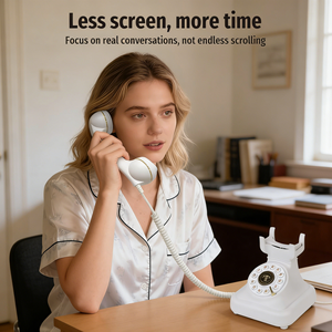 <span class=keywords><strong>Téléphone</strong></span> <span class=keywords><strong>fixe</strong></span> Bluetooth vintage rétro avec clavier <span class=keywords><strong>à</strong></span> touches rétro pour système Android et iOS, fonction d'assistant vocal - Product Image 5